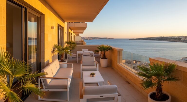 Appartement à Malte avec vue sur la mer depuis un balcon à Sliema
