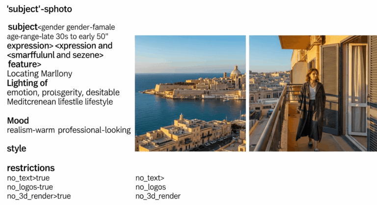 Femme sur un balcon avec vue sur une ville méditerranéenne